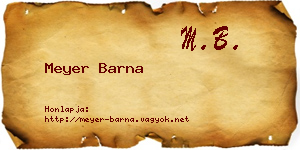 Meyer Barna névjegykártya